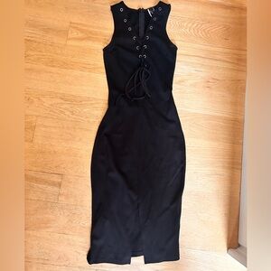 WINDSOR BLACK MIDI DRESS SIZE SMALL